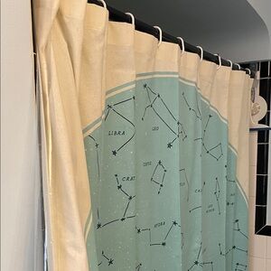 Danica Constellation Shower Curtain - Cream and Blue